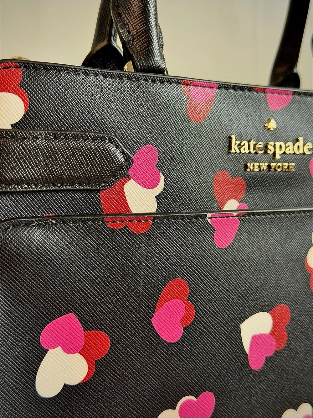 kate spade Black Multi Heart Print Satchel